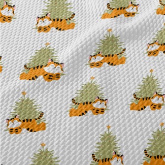 Chubby Tiger And Christmas Tre Birdseye Piqué