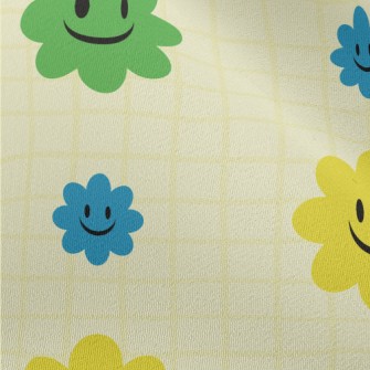 Brightly Colored Smiling Flowe Chiffon