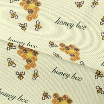 Pixel-art Bees And Honeycombs Waterproof Oxford