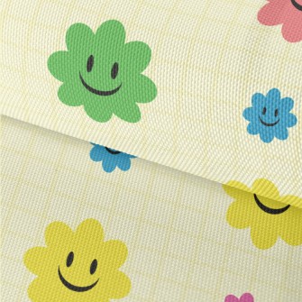 Brightly Colored Smiling Flowe Waterproof Oxford