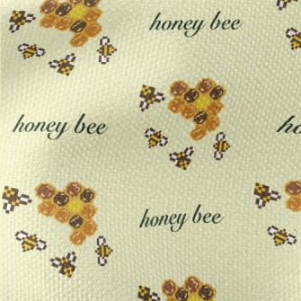 Pixel-art Bees And Honeycombs Waterproof Canvas