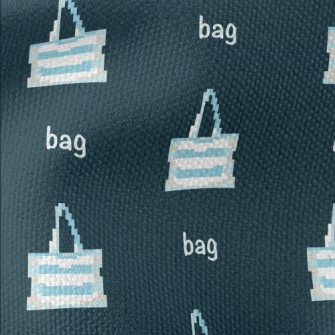 Pixel Blue And White Striped S Waterproof Canvas