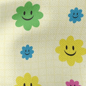 Brightly Colored Smiling Flowe Waterproof Canvas