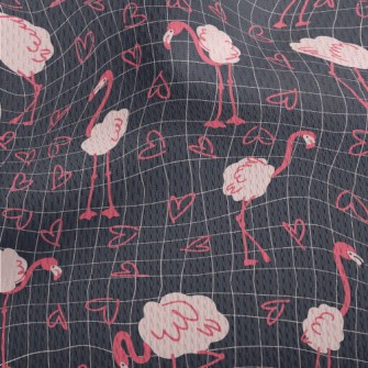 Cute Love Flamingo Athletic Mesh Flat Back