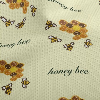 Pixel-art Bees And Honeycombs Athletic Mesh Flat Back