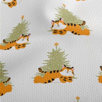 Chubby Tiger And Christmas Tre Athletic Mesh Flat Back