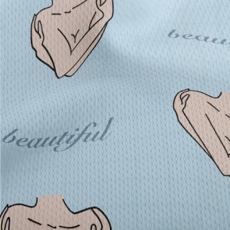 Beautiful Naked Woman Athletic Mesh Flat Back