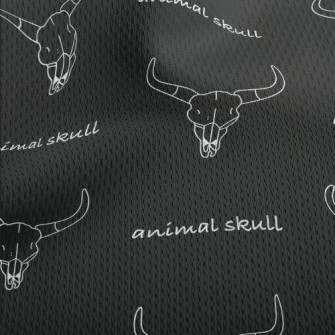 Line Drawing Of A Bull Skull Athletic Mesh Flat Back