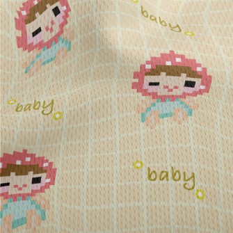 Pixel Style Headscarf Child Athletic Mesh Flat Back