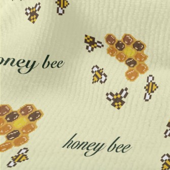 Pixel-art Bees And Honeycombs Terry