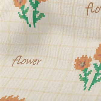 Pixel Orange Flowers Terry