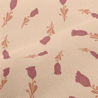 Tulips In Doodle Style Performance Linen