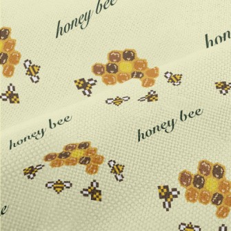 Pixel-art Bees And Honeycombs Performance Linen