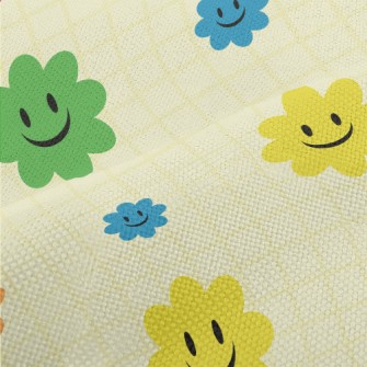 Brightly Colored Smiling Flowe Performance Linen
