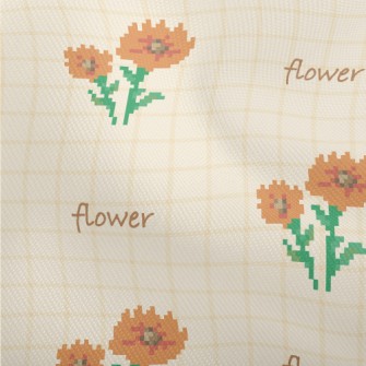 Pixel Orange Flowers Dobby