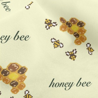 Pixel-art Bees And Honeycombs Micro Fleece