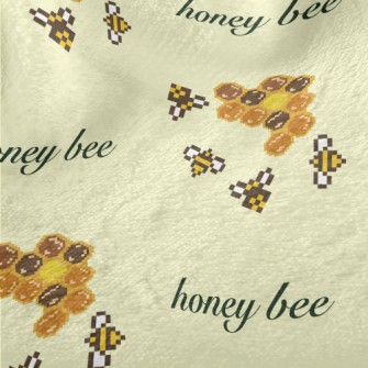 Pixel-art Bees And Honeycombs Minky
