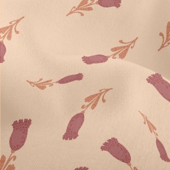 Tulips In Doodle Style Lightweight Performance Linen