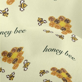 Pixel-art Bees And Honeycombs Lightweight Performance Linen