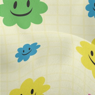 Brightly Colored Smiling Flowe Lightweight Performance Linen