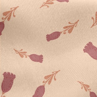 Tulips In Doodle Style Jersey Backed Fleece