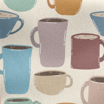 Various Colorful Mugs Jersey Backed Fleece