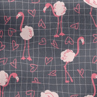 Cute Love Flamingo Jersey Backed Fleece