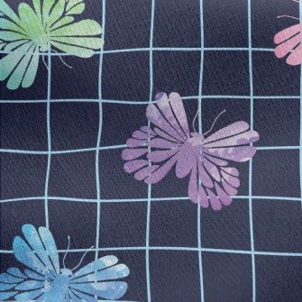 Colorful Butterfly Rubbings Jersey Backed Fleece