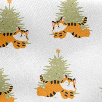 Chubby Tiger And Christmas Tre Jersey Backed Fleece