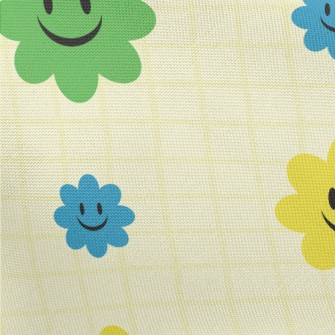 Brightly Colored Smiling Flowe Pongee