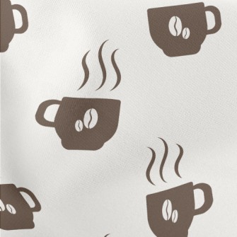 Silhouette Warm Coffee Cup Lightweight Cotton Poplin