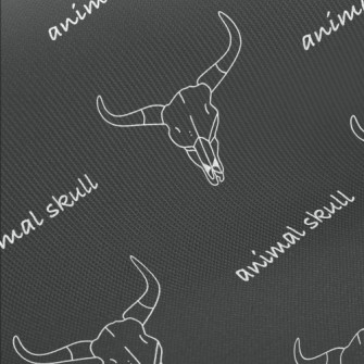 Line Drawing Of A Bull Skull Midweight Cotton Poplin