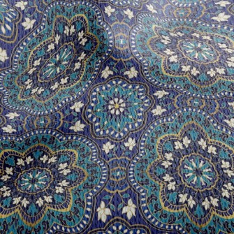 Blue Pattern Athletic Mesh Flat Back