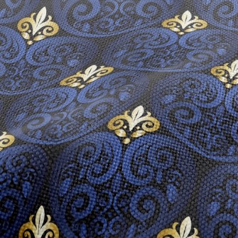Blue Carved Performance Linen