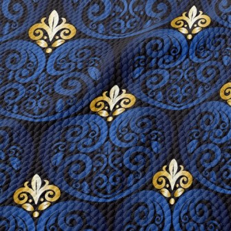 Blue Carved Birdseye Piqué