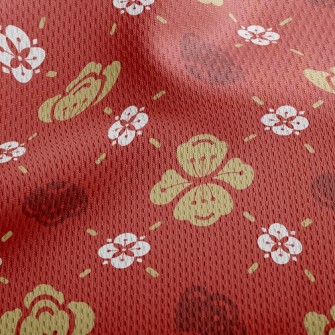 Chinese Plum Blossom Athletic Mesh Flat Back
