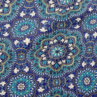Blue Pattern Birdseye Piqué