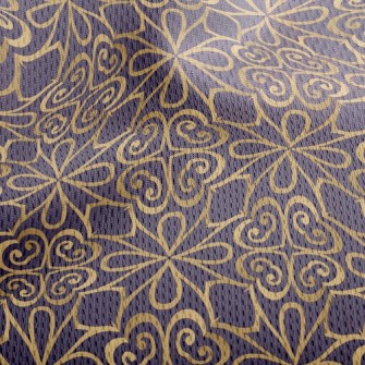 Golden Floral Floor Tiles Athletic Mesh Flat Back