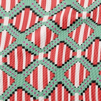 Ethnic Striped Totem Birdseye Piqué