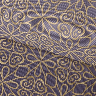 Golden Floral Floor Tiles Waterproof Oxford
