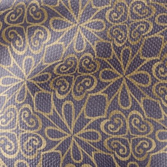 Golden Floral Floor Tiles Waterproof Canvas