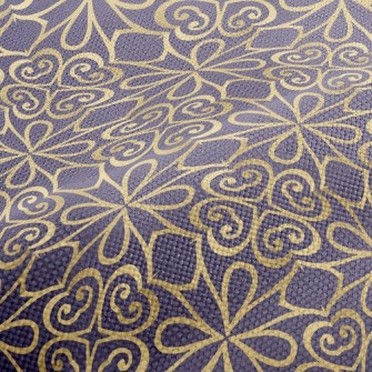 Golden Floral Floor Tiles Performance Linen