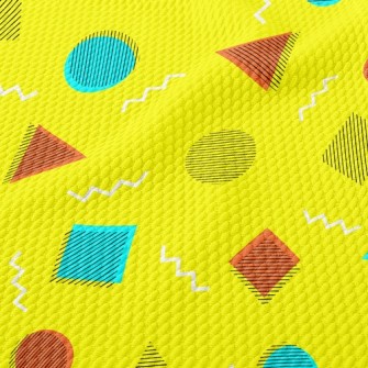 Abstract Circles And Triangles Birdseye Piqué
