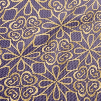 Golden Floral Floor Tiles Birdseye Piqué
