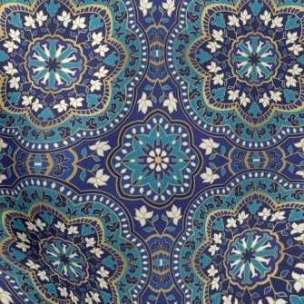 Blue Pattern Stretch Ponte