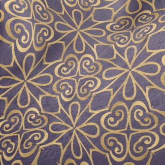 Golden Floral Floor Tiles Minky