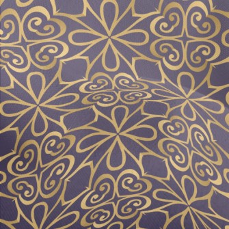 Golden Floral Floor Tiles Lightweight Performance Linen
