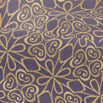 Golden Floral Floor Tiles Modern Jersey