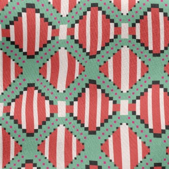 Ethnic Striped Totem Jersey Backed Fleece