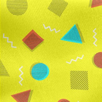 Abstract Circles And Triangles Jersey Backed Fleece